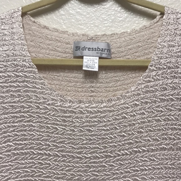 Dress Barn Woman Size 22 24 Sleeveless Ivory Cream Piqued Pullover Dress Top - Picture 4 of 7